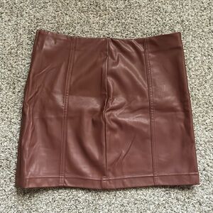 70s style brown mini skirt